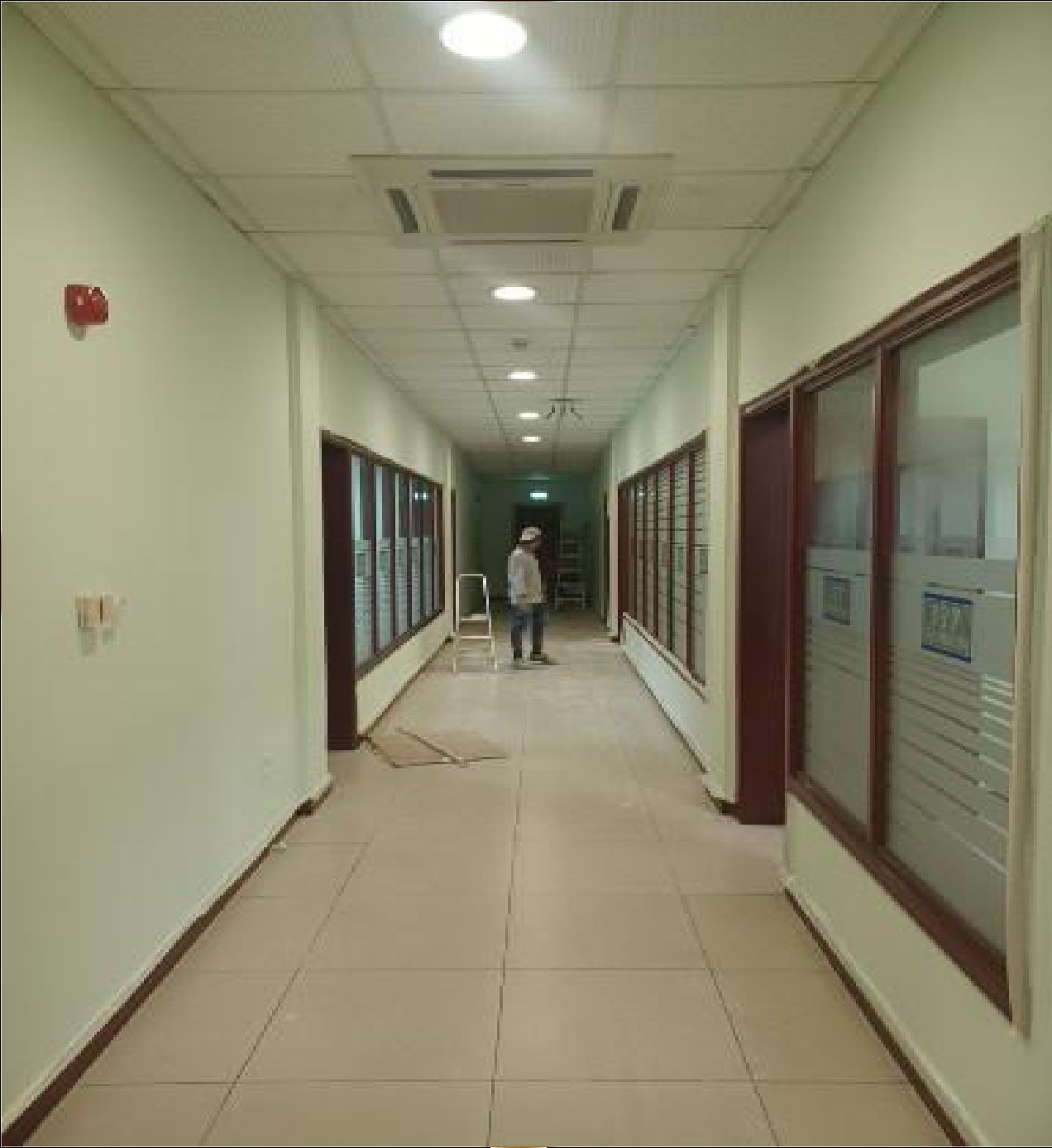Office interior fit-out corridor