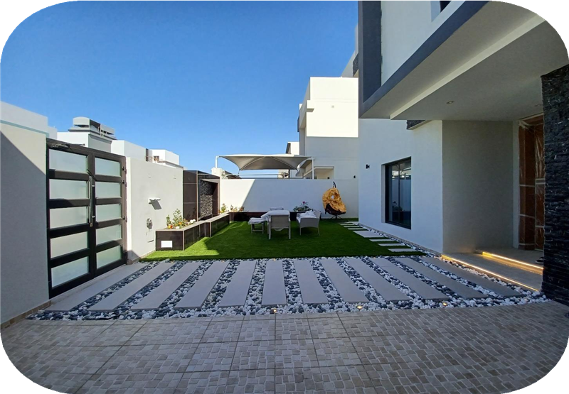 Villa landscaping and exterior finish